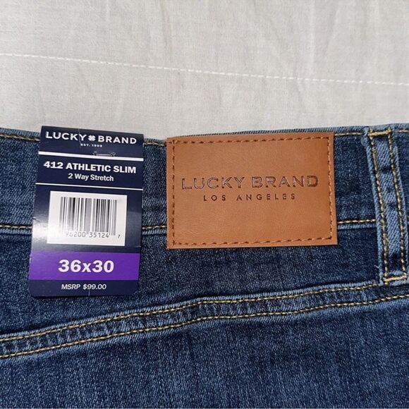 Lucky Brand 36 x 30 412 Athletic Slim Blue Stark Jeans - Picture 10 of 14